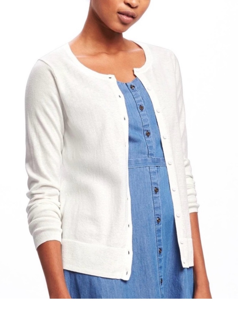Old Navy White Cardigan Sweater
